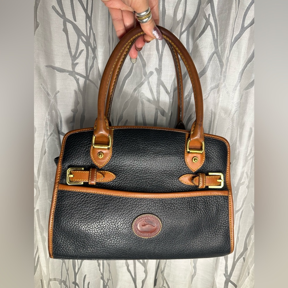 Vintage Dooney & Bourke Pebbled Leather Buckle Satchel